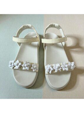 PRADA White Embellished Platform Sandals Size 36.5/ 6.5